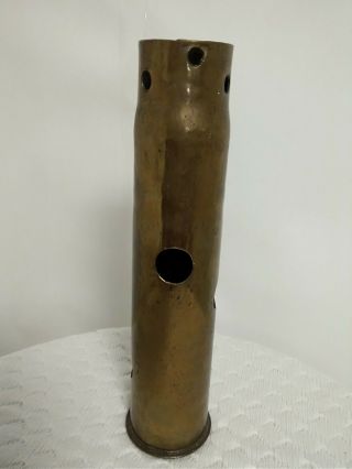 Vintage Collectable Trench Art Vase Brass Artillery Shell Casing