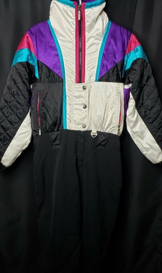 Vintage 80s Tyrolia By Head Womens Ski Snow Suit 1pc Snowboard Retro Size 10p