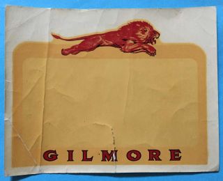 Decal/sticker: Protex - A - License.  Gilmore Oil Company.  Red Lion.  Gasoline.