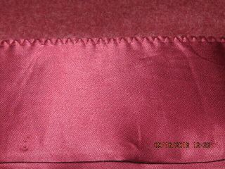 Vintage St.  Mary S Heavy Wool Burgundy Blanket 84x72 Vgc