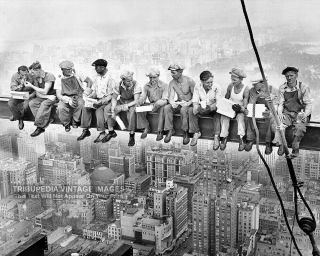 1932 York Photo Men Eating Lunch On Skyscraper Beam High Atop Manhattan