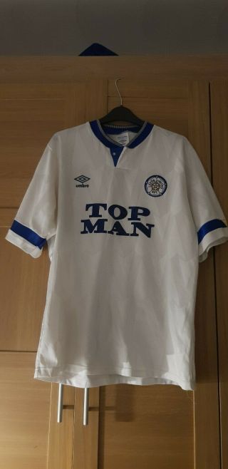 Leeds United England 1990/1991 Home Football Shirt Jersey Maglia Umbro Vintage