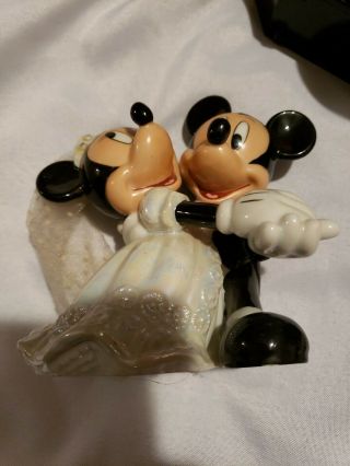 Disney Wedding Cake Topper Mickey & Minnie Figurine Tango Dancing Porcelain