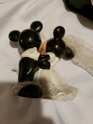 Disney Wedding Cake Topper Mickey & Minnie Figurine Tango Dancing Porcelain 3