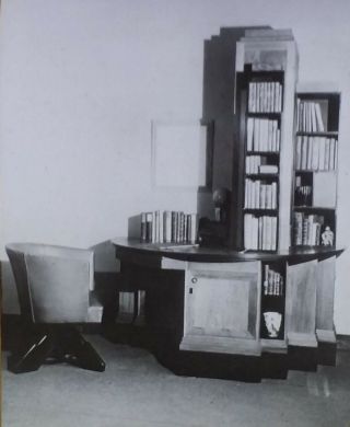Paul T.  Frankl Designed Combination Desk And Bookcase,  Magic Lantern Glass Slide