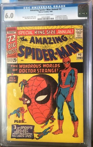 Spider - Man Annual 2 Cgc 6.  0 (marvel 1965) Doctor Strange Team - Up Ditko