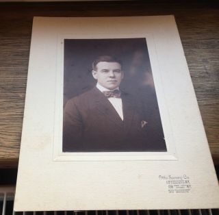 Large Cabinet Photograph Of Dapper Dandy Gentleman In Bowtie - Otto Sarony Co.