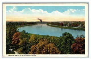 Vintage View Of Lake Of The Isles,  Minneapolis Mn C1930 Postcard L28