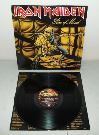 Vtg Iron Maiden " Piece Of Mind " Vinyl Lp Album (capitol)