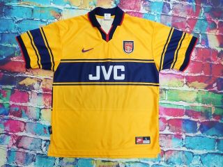 L11 1998 - 99 Arsenal Away Shirt Vintage Football Jersey Large