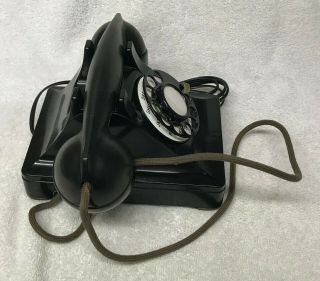 Vintage 1940s WESTERN ELECTRIC Black 302E 6 - 46 Rotary Dial Desktop Telephone 3