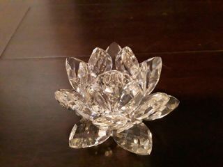Swarovski Crystal Small Water Lily Flower Candle Holder