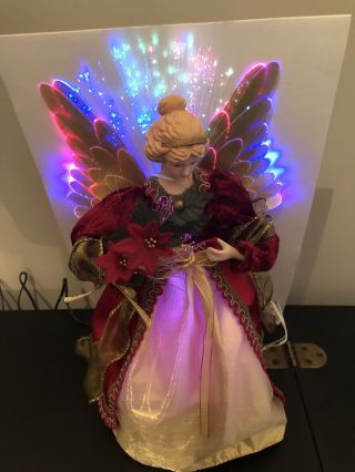 Fairy Angel Light Up Tree Topper Fiber Optic Holiday Christmas Decoration 11 "