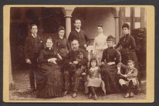 Cab1903 Victorian Cabinet Photo: Family Outdoors With Dog,  Thomas,  Liverpool