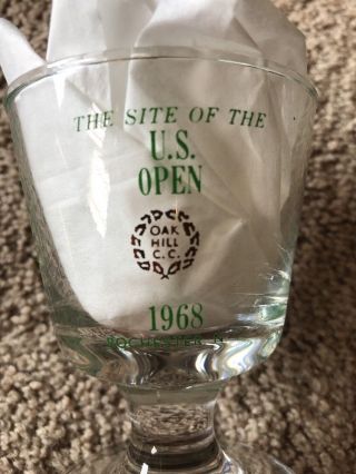 Vintage 1968 U.  S.  Open Oak Hill Rochester Ny Cordial Bar Glass Set Of 4
