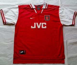Arsenal 1998 Double Winners Jvc Vintage Nike Home Shirt Jersey 1996 1997 1990s