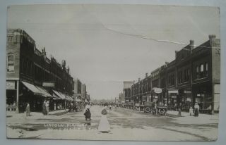 Belle Plaine Ia Lincoln Highway Busy Street Scene Old 1910s Rppc Postcard; Signs