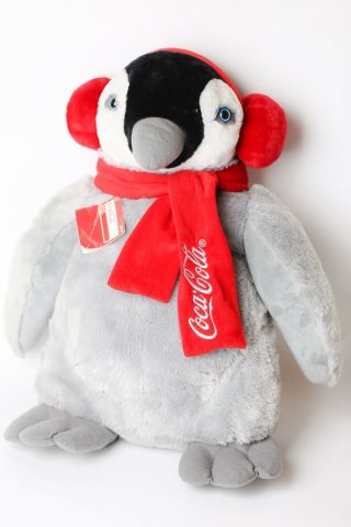 Coca - Cola Penguin Collectible Plush Stuff Animal Jumbo 20 " Tall 2014 Red Scarf