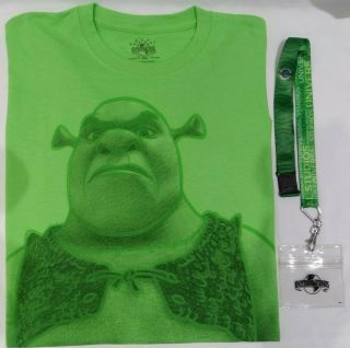 Universal Studios Shrek Big Face T - Shirt Size Xxl & Universal Studios Lanyard