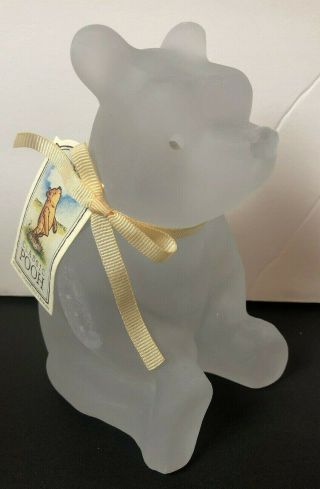 Disney Classic Winnie The Pooh 5 " Frosted Crystal Glass Figurine By Charpente