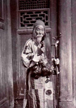 China Old Shanghai Chinese Old Man Beggar - 1x Orig.  Photo 1900s