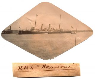China Old Shanghai British Cruiser Royal Navy Hermione - Orig Photo 1893