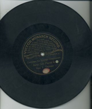 Vess L.  Ossman 78 Rpm Record,  Victor 3368 (pre - Dog),  Zamona,  An Arabian Intermezo
