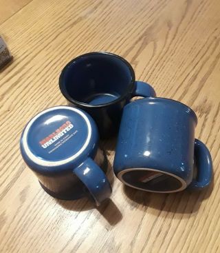 Marlboro Unlimited Coffee Mugs Cobalt Blue Speckled Soup Coffee Cups - Set Of 3