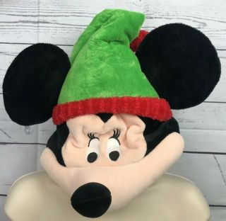 Disney Mickey Minnie Mouse Singing Animated Plush Santa Hat Christmas