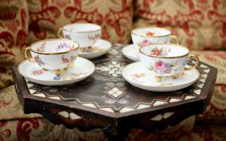 A Set Of Four Vintage Hammersley Lady Patricia Tea Cups And Saucers