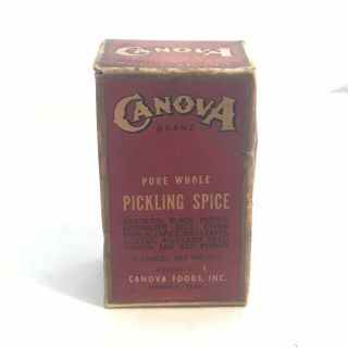 Canova Foods Vintage Advertising Pickling Spice Memphis Red 4”