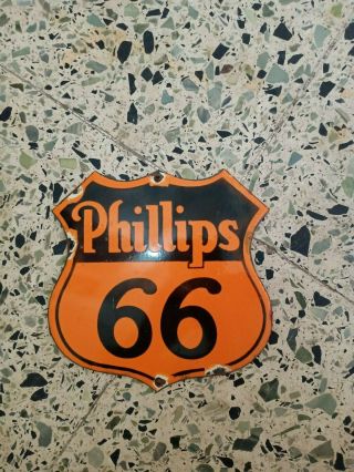 Porcelain Phillips 66 Enamel Sign Size 6 " X 6 " Inche