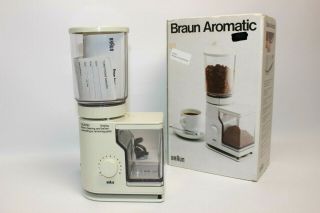 Vintage Braun Aromatic Coffee Grinder Model 4045 Made In West Germany W/ Box