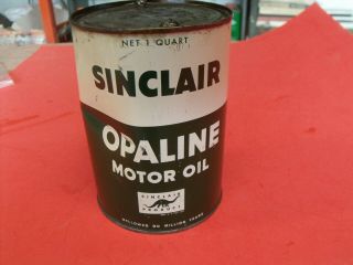 40s 50s Sinclair Opaline Motor Oil 20 & 20w One Quart Oil Can