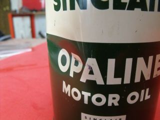 40s 50s Sinclair Opaline Motor Oil 20 & 20W One Quart Oil Can 2