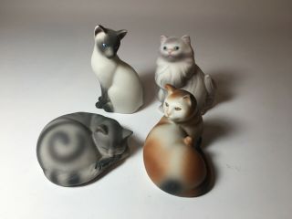 Vtg Avon 1984 Set Of Four Porcelain Cat Figurines