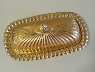 Golden 49er 24k Gold Electroplate By Wmf Of America Butter Dish 1405