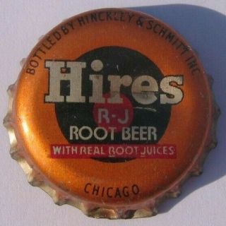 Hires R - J Root Beer Bottle Cap; Chicago,  Il; Hinkley & Schmitt Inc.  ; Cork