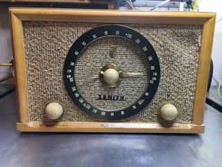Vintage 1950s Zenith Am/fm Tube Art Deco Radio Model A835