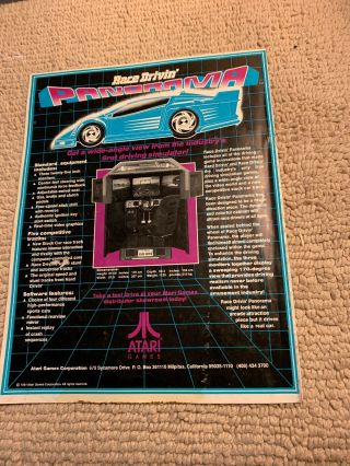 11 - 8.  5  Dirty Race Drivin Panorama Atari Trog Arcade Video Game Ad Flyer