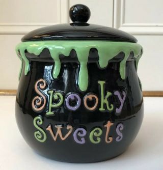 Cheryl’s Cookies Ceramic Halloween Cookie Jar With Lid