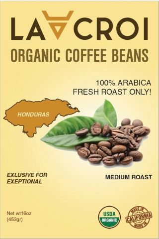 Organic Honduras Coffee Beans Fresh Medium Roast,  1lb,  100 Arabica By La Croi