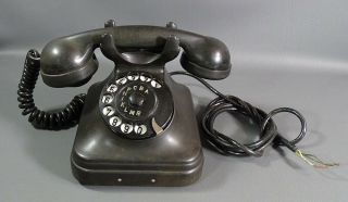 ART DECO OLD GERMAN SIEMENS TYPE BAKELITE ROTARY DIAL TELEPHONE DESK TABLE PHONE 2
