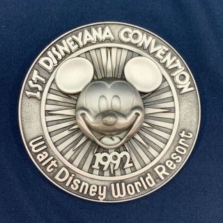 Disney 1992 1st Disneyana Convention Pewter Medallion Le 1200