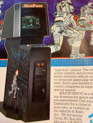11 - 8 14” Worn Major Havoc Atari Aston Belt arcade video game AD FLYER 3