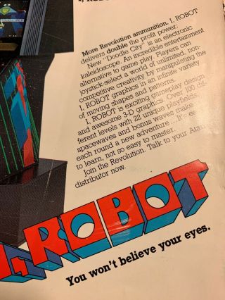 11 - 8.  5” I Robot Atari arcade video game AD FLYER 2