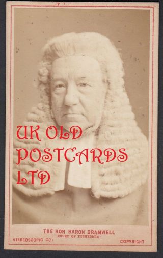 Cdv Photograph - George William Wilshere Bramwell,  1st Baron Bramwell - Judge