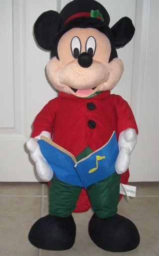 Disney Mickey Mouse Christmas Caroler Plush 28 " Tall
