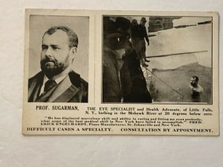 1906 - 07 Little Falls Ny Prof.  Sugarman Eye Specialist Bathing In Mohawk River Pc