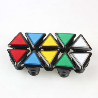 10x Triangle Led Illuminated Buttons Switch For Arcade Machine Games Kits Parts
